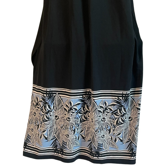 J Jill Wearever Sz XS Maxi Dress Havana Floral Black Surplice Top Stretch Knit - Picture 6 of 12